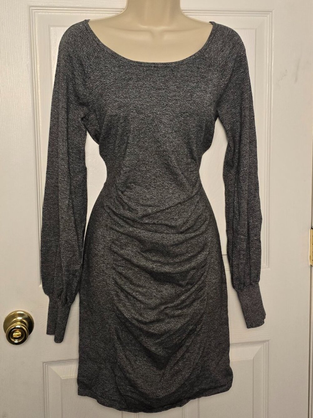 Express Women's Ruched Long Sleeve Bodycon Dress Size Med; pre-owned